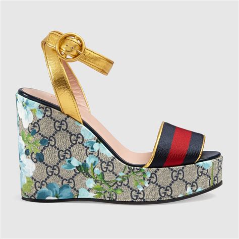 sandale plateforme gucci|gucci platform wedge sandals.